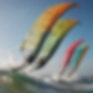 Illustration of different types of wind barriers suitable for kiteboarding.