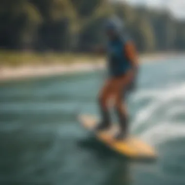 Safety gear laid out for hydrofoil wakeboarding