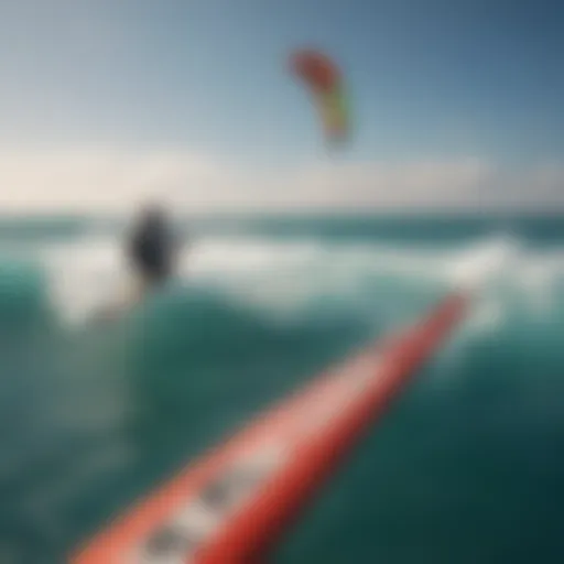 Detailed view of a kitesurfing bar showcasing its control features