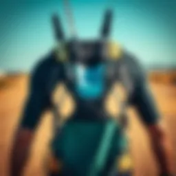 Detailed view of a kitesurfing T-top showcasing its structure and design