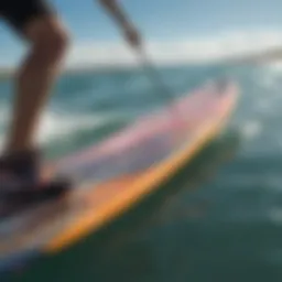 A stunning foil board gliding over the water's surface