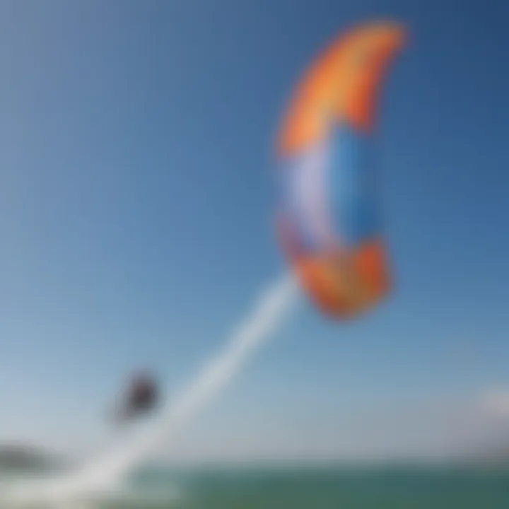 Demonstration of safety features in a power kite trainer.