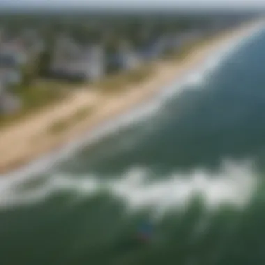 Map highlighting prime kiteboarding locations in New Jersey