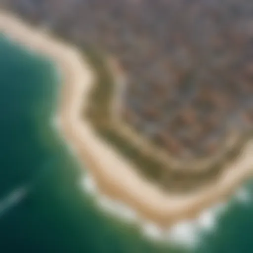 Aerial view of Southern California coastline showcasing ideal kiteboarding spots