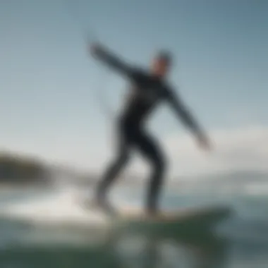 Vissla wetsuit on a kiteboarder in action