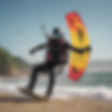 Waydoo kiteboarding equipment showcased on the beach