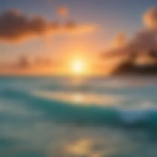 Breathtaking sunset over the turquoise waters of the Turks and Caicos Islands in December